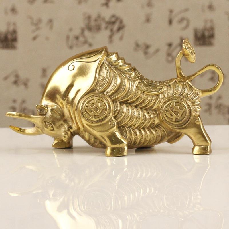 铜铜牛摆件金钱牛摆设金属工艺品十二生肖家居装饰品铜牛