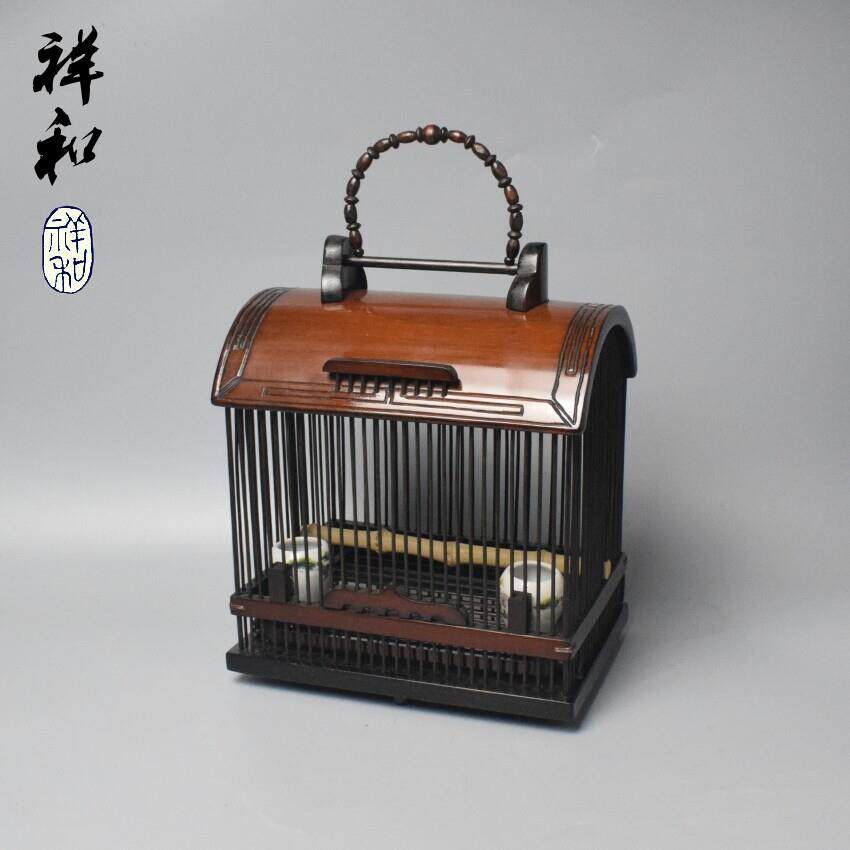 全竹制手工鸟笼国风设计 适用画眉八哥叶青相思蜂鸟