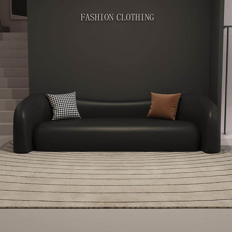 ins风高端买手店服装店女装店铺中古皮艺前台接待小户型客厅沙发