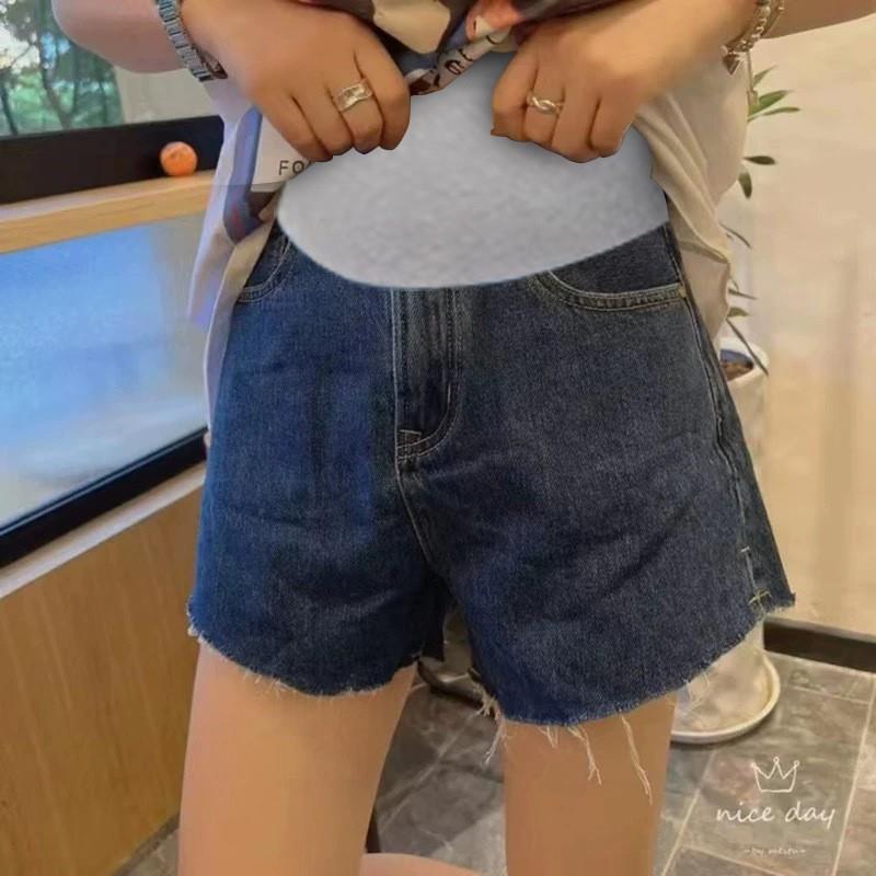孕妇短裤夏季时尚外穿阔腿牛仔短裤内搭裤宽松休闲孕妇装热裤托腹