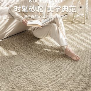 侘寂客厅卧室茶几简约高级感耐脏地垫家用 新西兰羊毛地毯日式