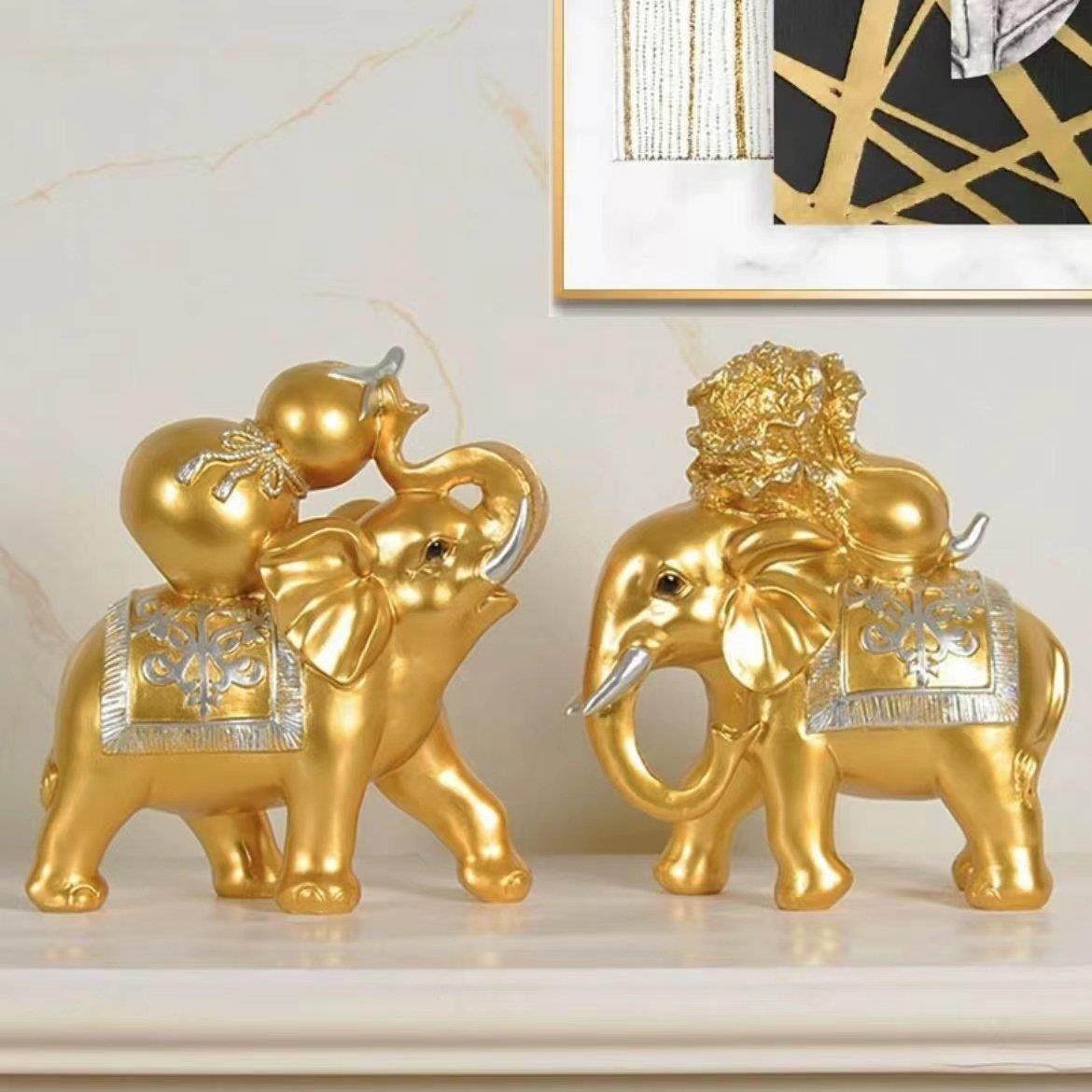 葫芦大象摆饰家居客厅创意电视柜酒柜轻奢招财装饰品乔迁新居礼品,家居饰品,桌面摆件,淘宝优惠券,粉丝福利购,淘宝优惠卷