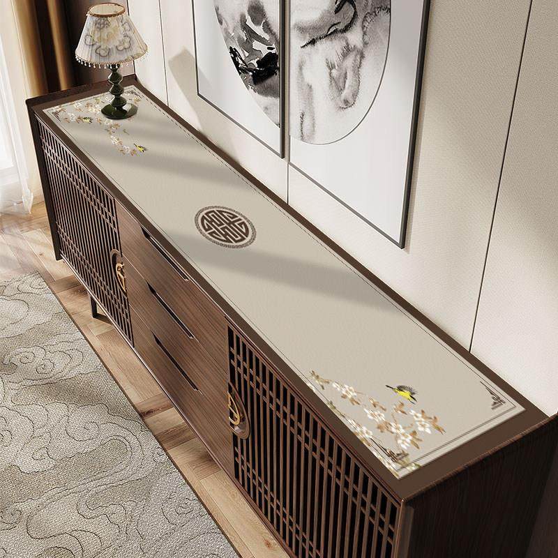 新中式入户鞋柜玄关餐边柜垫子硅胶防水防烫保护垫长条桌垫可裁剪,居家布艺,桌布,淘宝优惠券,粉丝福利购,淘宝优惠卷