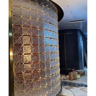 玻璃砖隔断墙水晶挂片屏风透明方形彩色水晶砖别墅客厅化妆室