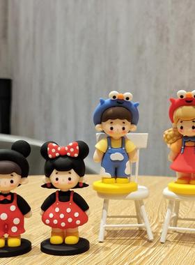 可爱卡通情侣人偶摆件桌面办公室玩偶治愈系装饰品少女心女生礼物