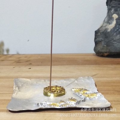 锡制 7.5厘米边长 正方形松针款茶杯垫 雅致有韵味的茶具（现货）