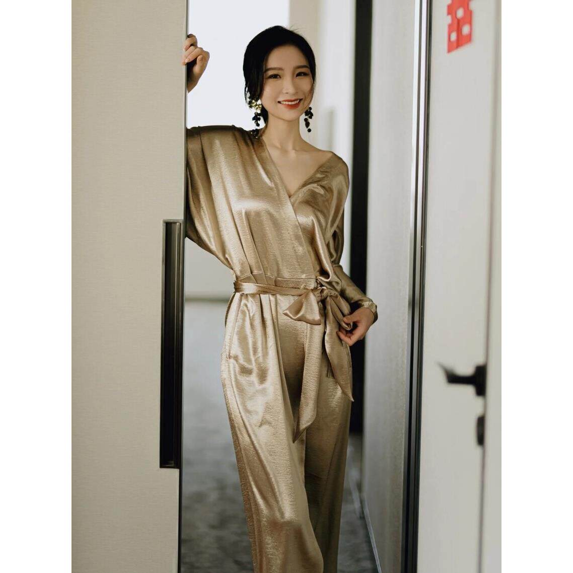 金舒 新中式晨袍女新娘2025新款高级感浴袍睡袍结婚睡衣晨拍礼服