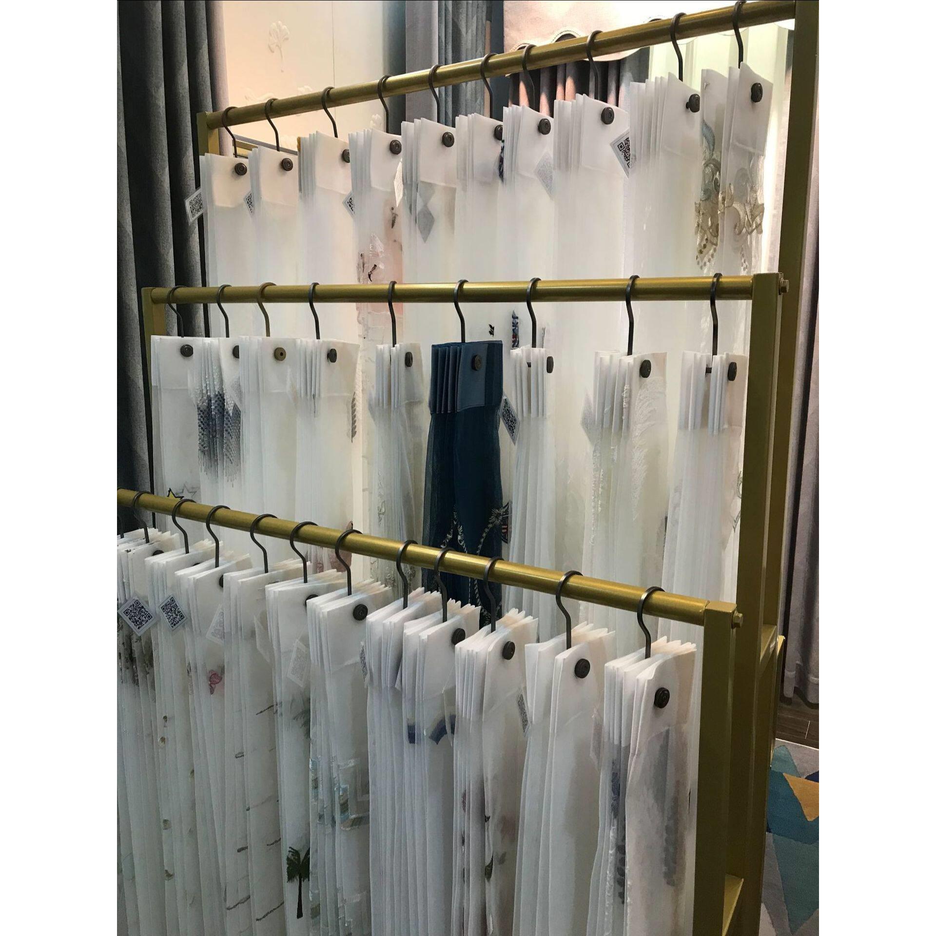窗帘吊卡展示架纺织品挂样面料样布展示架家纺布艺样品展会被子架