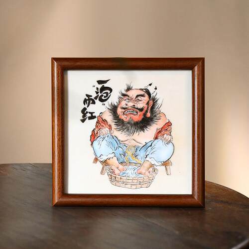 新中式陶瓷装饰画办公室前台乔迁开业招财桌面摆台手绘锺馗瓷板画