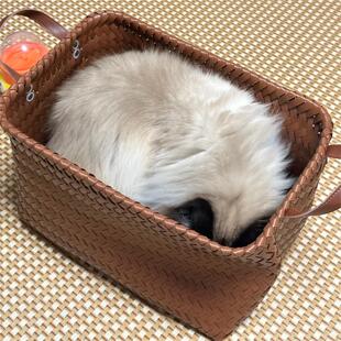 彷藤编猫窝四季通用大尺寸夏季手工编织小猫睡窝半封闭安全感小窝