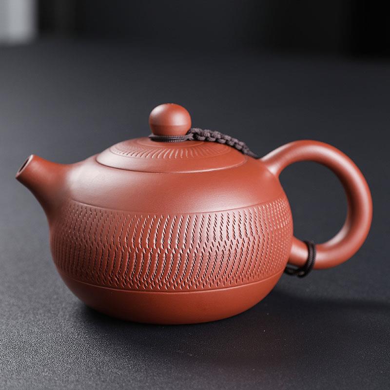 大红袍紫砂壶250ml西施壶泡茶壶跳刀纯手工孔球家用中式功夫茶具