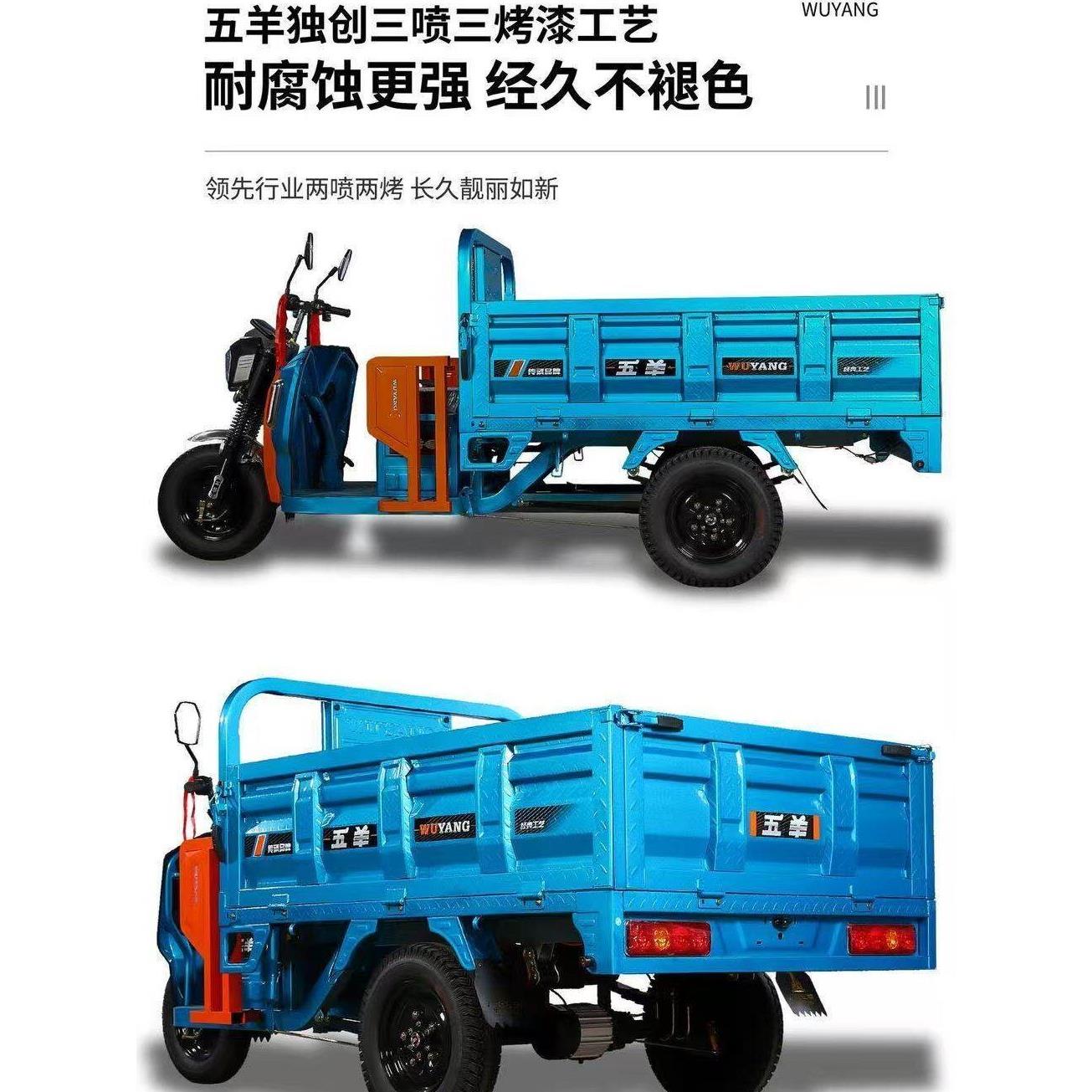 五羊新型家用电动三轮车山区爬坡载重王农用拉货送货快递可上牌