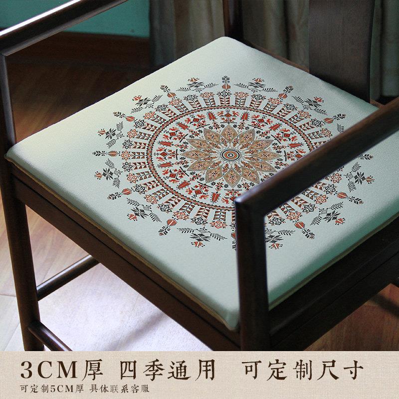 定制方形坐垫长凳座垫板凳钢琴凳防滑椅垫方凳卡座民族印花海绵垫