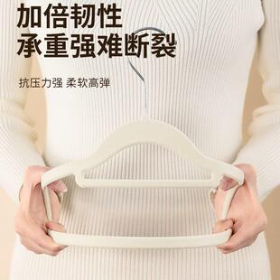 植绒衣架家用挂衣整理师专用100个防滑无痕防肩角衣撑晾衣服撑子