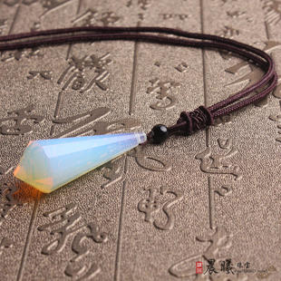 晨曦水晶复古优化蛋白石水晶灵摆吊坠情侣项链民族风男女饰品