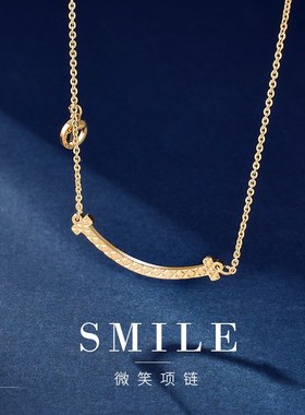 设计感笑脸项链2024年新款女纯银不掉色锁骨链简约装饰颈链情侣款