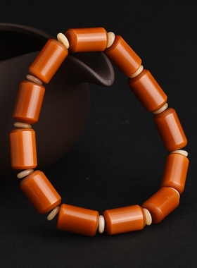 文玩玉竹实心竹老形珠手串盘玩玉化实心竹手串玉竹手串手玩把件竹