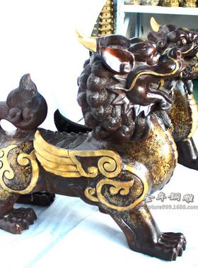特大号55厘米铜貔貅摆件 紫铜色跑貔貅 开业礼品别墅摆件