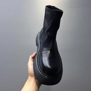 男短靴加绒保暖h男鞋高帮休闲皮鞋英伦风马丁靴工装靴220720