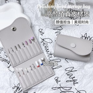 美甲收纳包打磨头死皮剪钢推皮质整理工具包便捷卡扣式美甲店专用