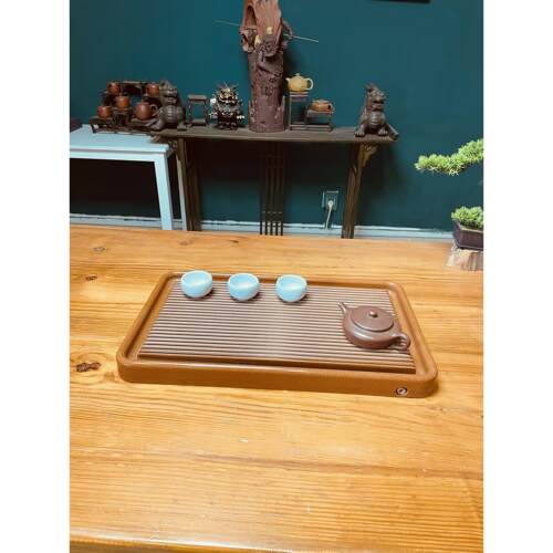 素盘龙鳞纹轻奢简约家用茶盘小型功夫茶具客厅电木茶盘干泡排水盘