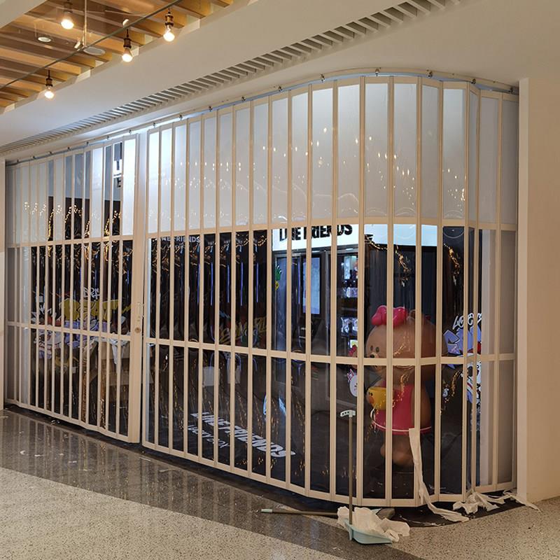 汽车美容拉门铝合金折叠门隔断压克力水晶板折叠门洗车房贴膜店
