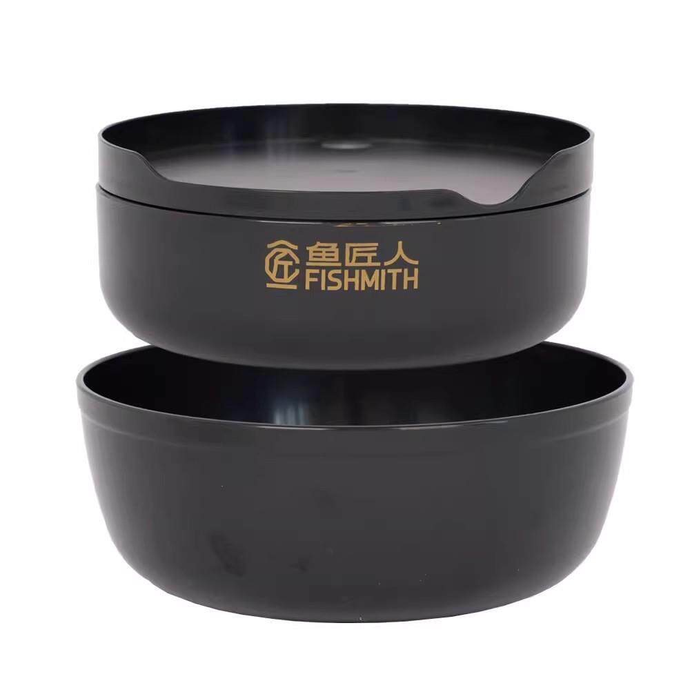 野钓可携式饵料盒套装拉饵盘开饵盆组合结实耐用