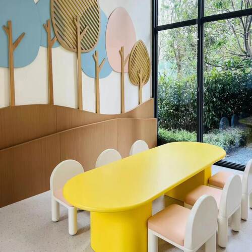 样品屋展示中心处儿童桌椅组合幼儿园书桌手工绘画桌学习桌培训桌
