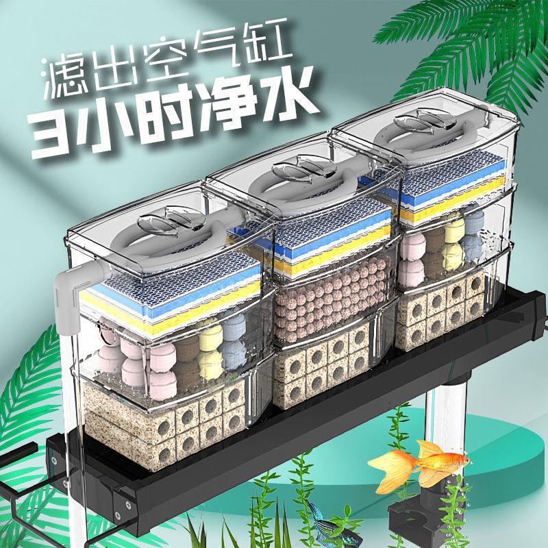 滴流盒净水过滤器鱼缸上滤盒式免换水系统缸上置循环过滤盒