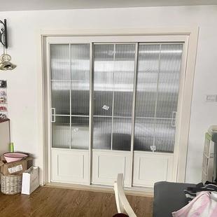 定制白色法式复古老钢窗阳台厨房三联动推拉门吊轨客厅卫生间移门