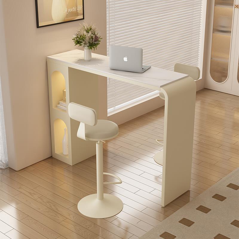 吧台桌家用简约岩板高脚桌长条桌客厅沙发阳台隔断迷你休闲小吧台