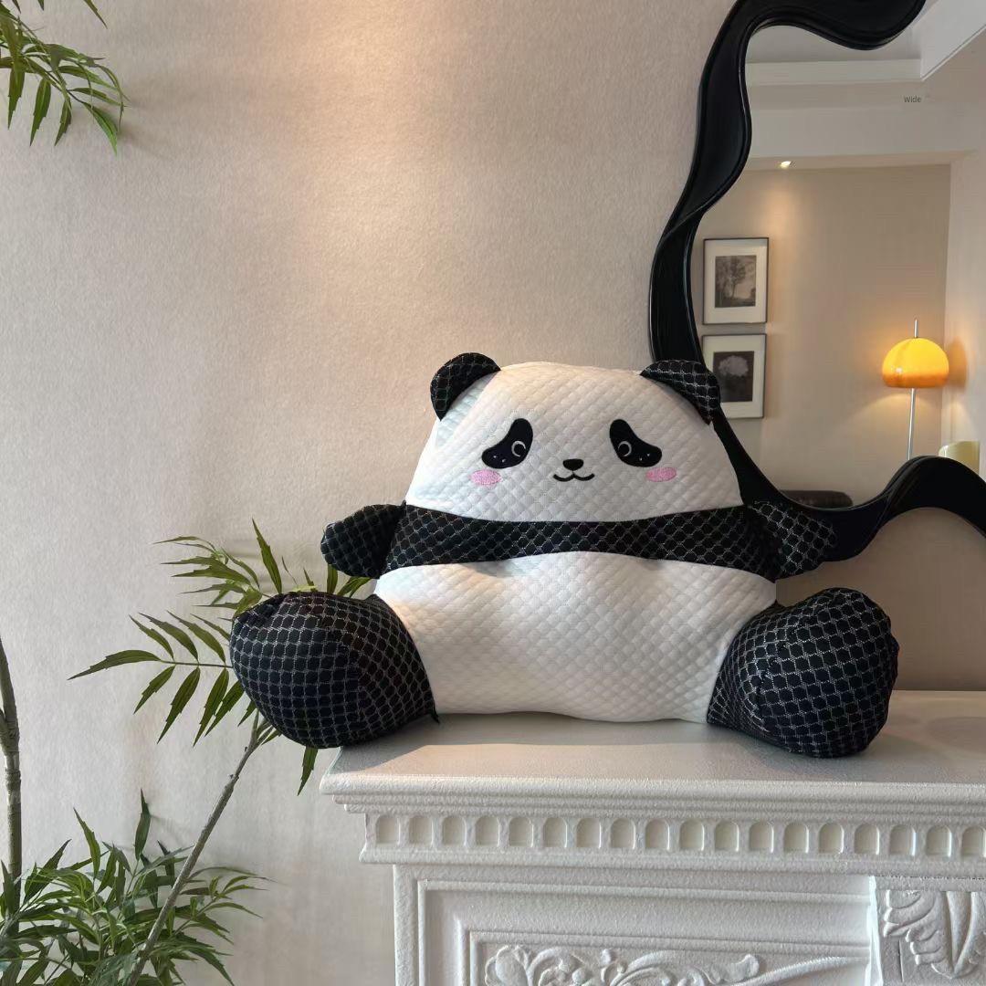 萌豆豆凉枕卡通熊猫大腰垫沙发腰托床腰靠背床旁靠垫