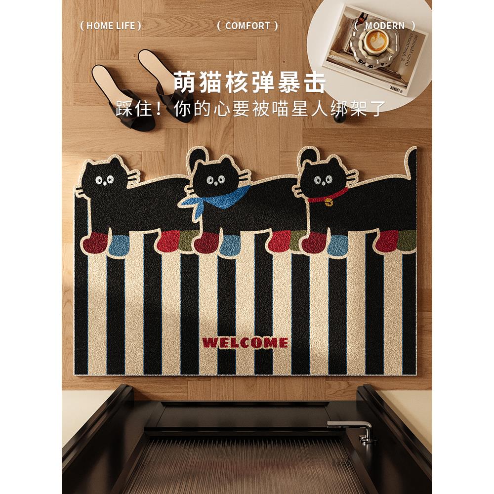 莫樱猫入口门丝圈地垫高端防尘门垫入口玄关异形地毯