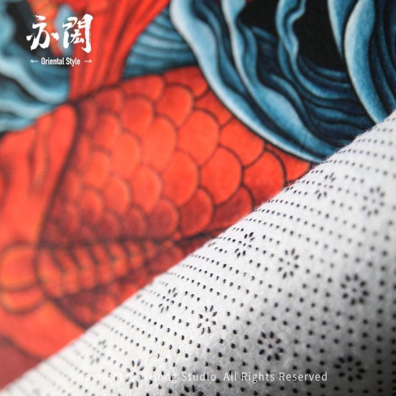 鲤鱼跃龙门 钱兔无量国风入户门地垫门垫脚垫入户地毯门口垫中式