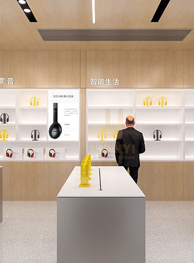 厂家定制手机店展示台开放式手机体验台木制耳机展示柜智能产品柜