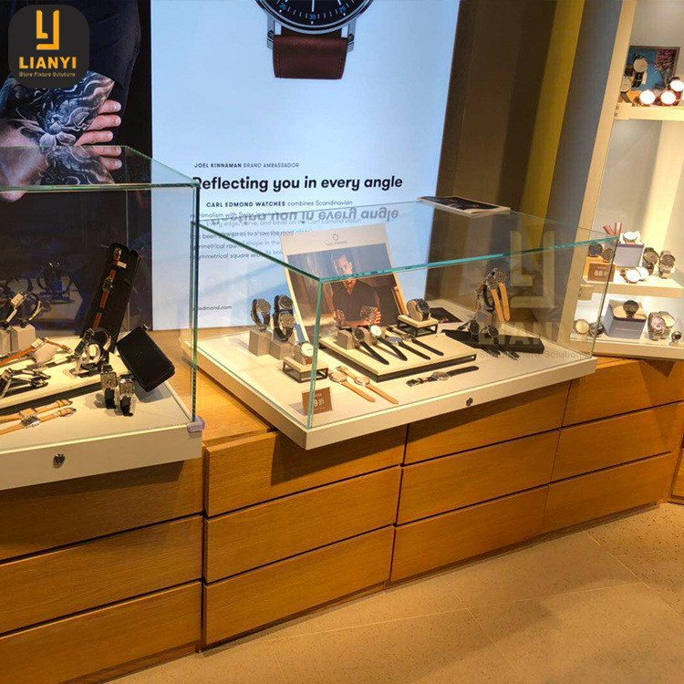 定制名品手表展示柜珠宝首饰桌面玻璃柜腕表表带展览柜产品木质柜