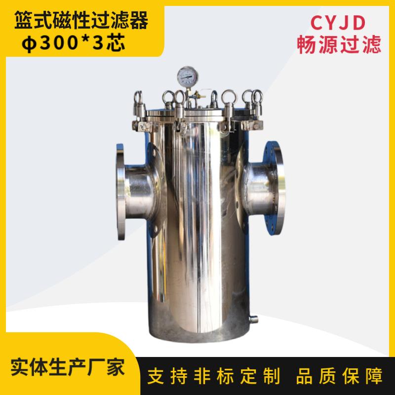 不锈钢篮式磁性过滤器锂电除铁除锈篮式过滤器管道过滤器304/316