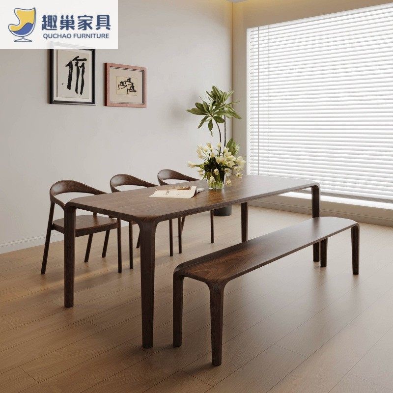 实木餐桌长方形中式简约轻奢榫卯饭桌现代家用小户型条凳原木书桌,住宅家具,实木餐桌,淘宝优惠券,粉丝福利购,淘宝优惠卷