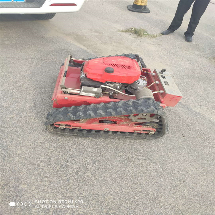 山东遥控履带割草机 小型遥控无人驾驶除草机 潮湿地带剪草机