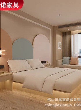 酒店家具床标间全套宾馆家具标准间全套房民宿客房Hotel furnitur