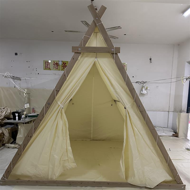 网红三角木屋帐篷布定制钢架透气pvc帐篷布定做大尺寸牛津布