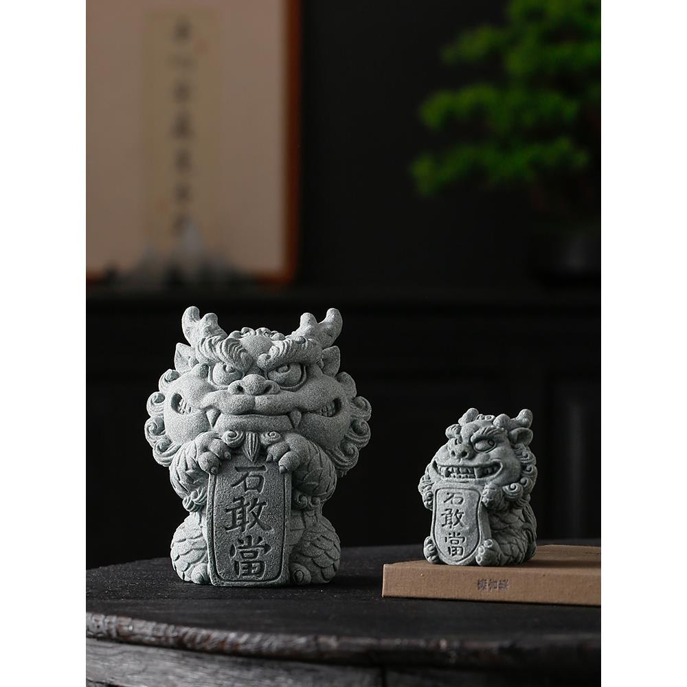 新中式创意石敢当家居桌面装饰摆件可爱茶宠可养茶玩鱼缸景观礼品