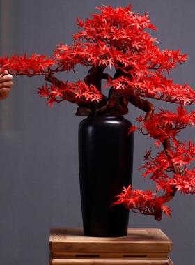 新中国风欢迎松木装饰品，客厅入口装饰，大型模拟盆景，禅宗办公