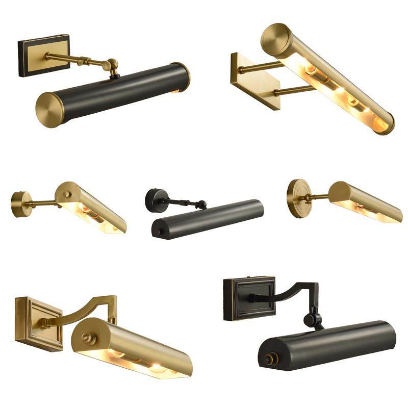 墙壁照画灯 LED黄铜浴室镜前灯画前补光灯化妆室免打孔镜柜灯玄关