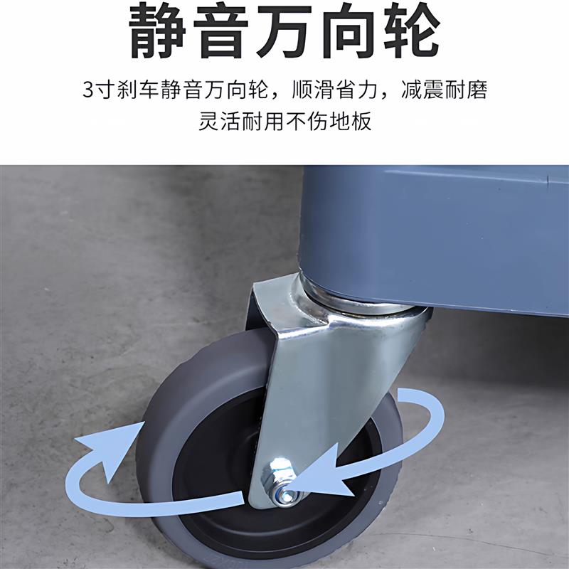 收餐车餐厅收碗车撤餐盘碗塑料小推车饭店食堂清洁推车带垃圾桶
