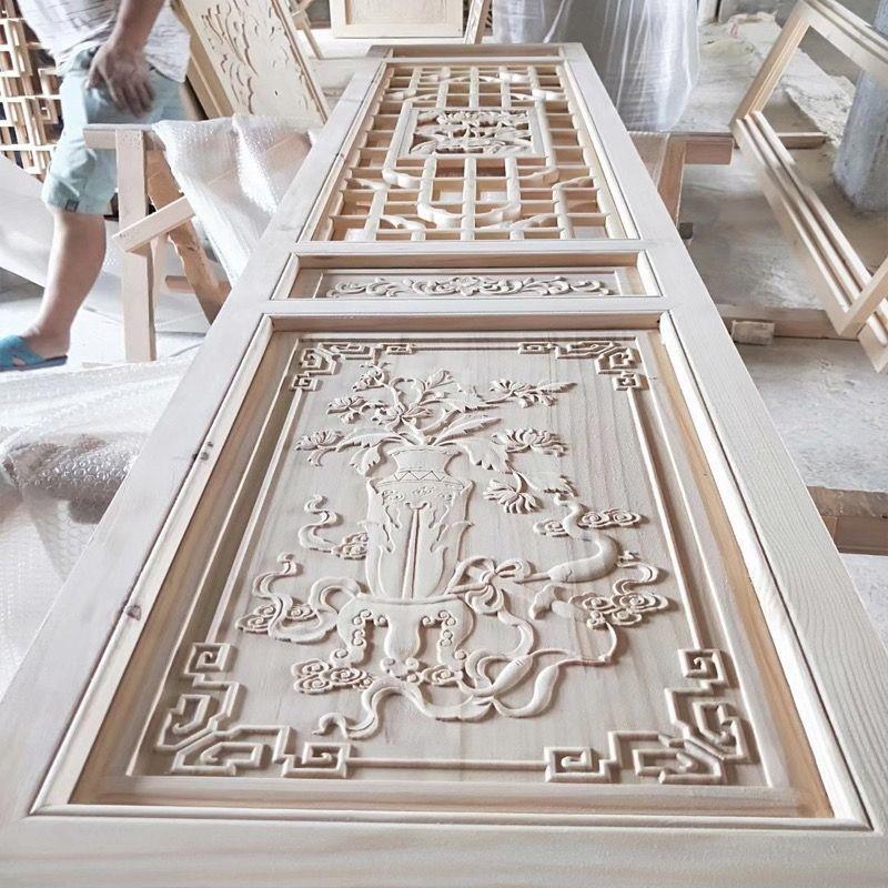 全实木花格隔断镂空木格栅东阳木雕彷古门窗玄关屏风新中式背景墙