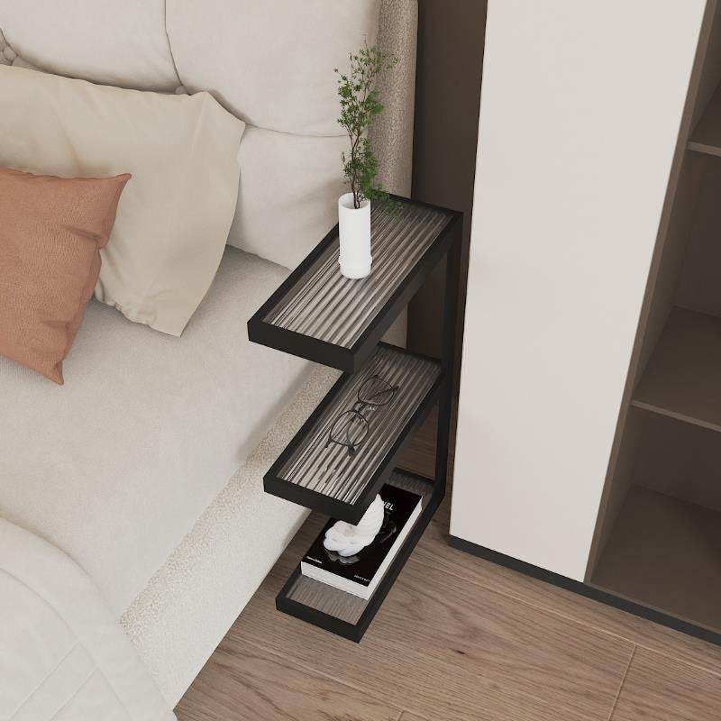 简约现代卧室15cm床头柜床边夹缝柜超极窄小型铁艺迷你收纳窄边柜