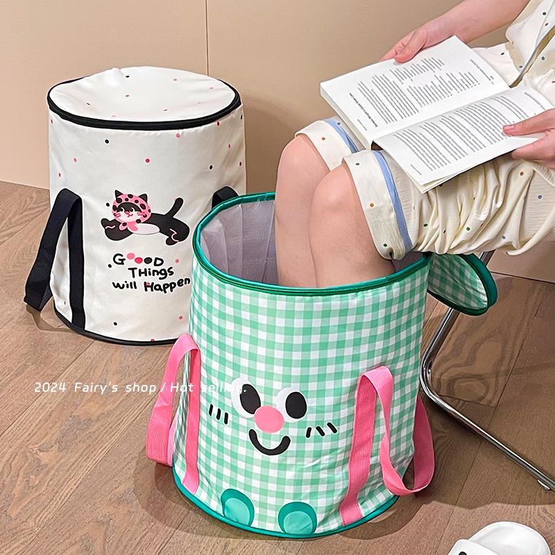 可爱泡脚桶可折叠家用足浴洗脚盆便携式深桶加高加厚过小腿泡脚袋