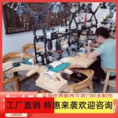 定制实木金工桌4人工位首饰加工桌打金台珠宝银饰操作桌6人打金桌