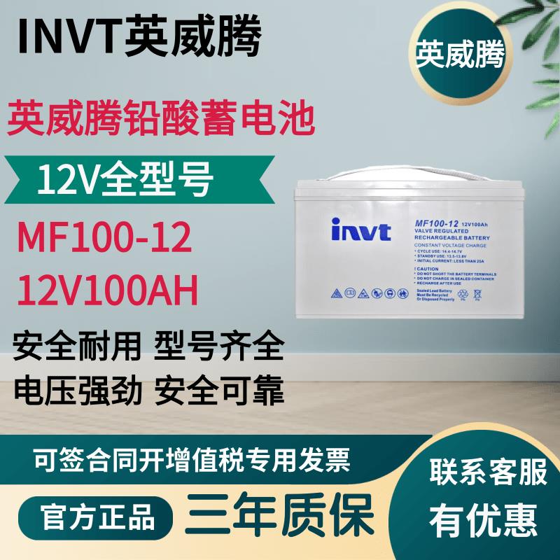 INVT英威腾蓄电池MF100-12免维护应急直流屏通讯12V65AH/100AH
